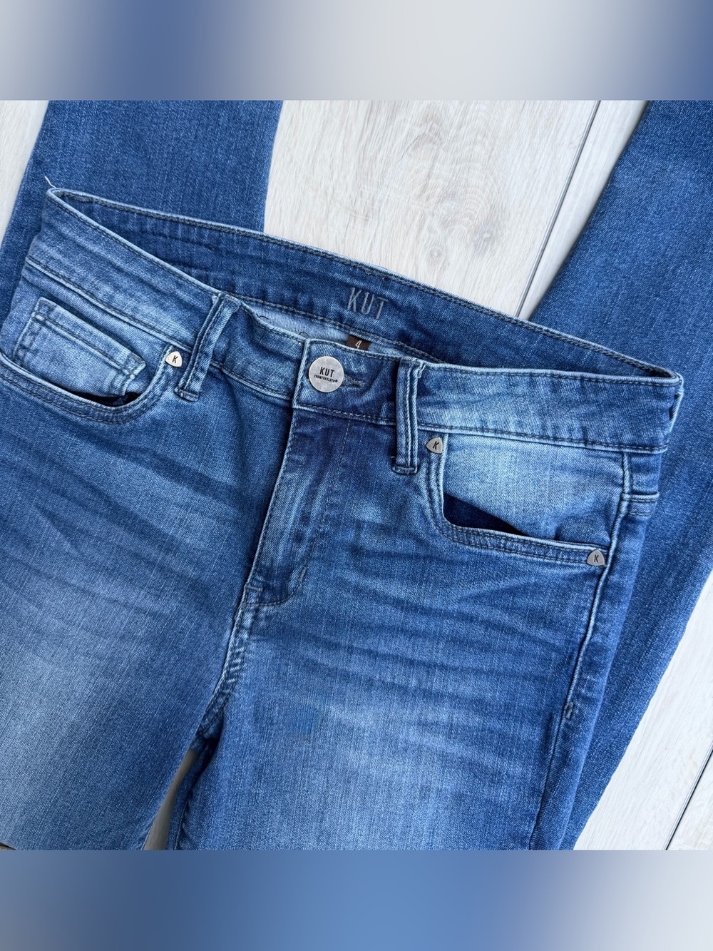 Kut from the Kloth Blue High Rise Skinny Jeans 4R Minimalist Y2K Baddie Mobwife - Picture 10 of 10